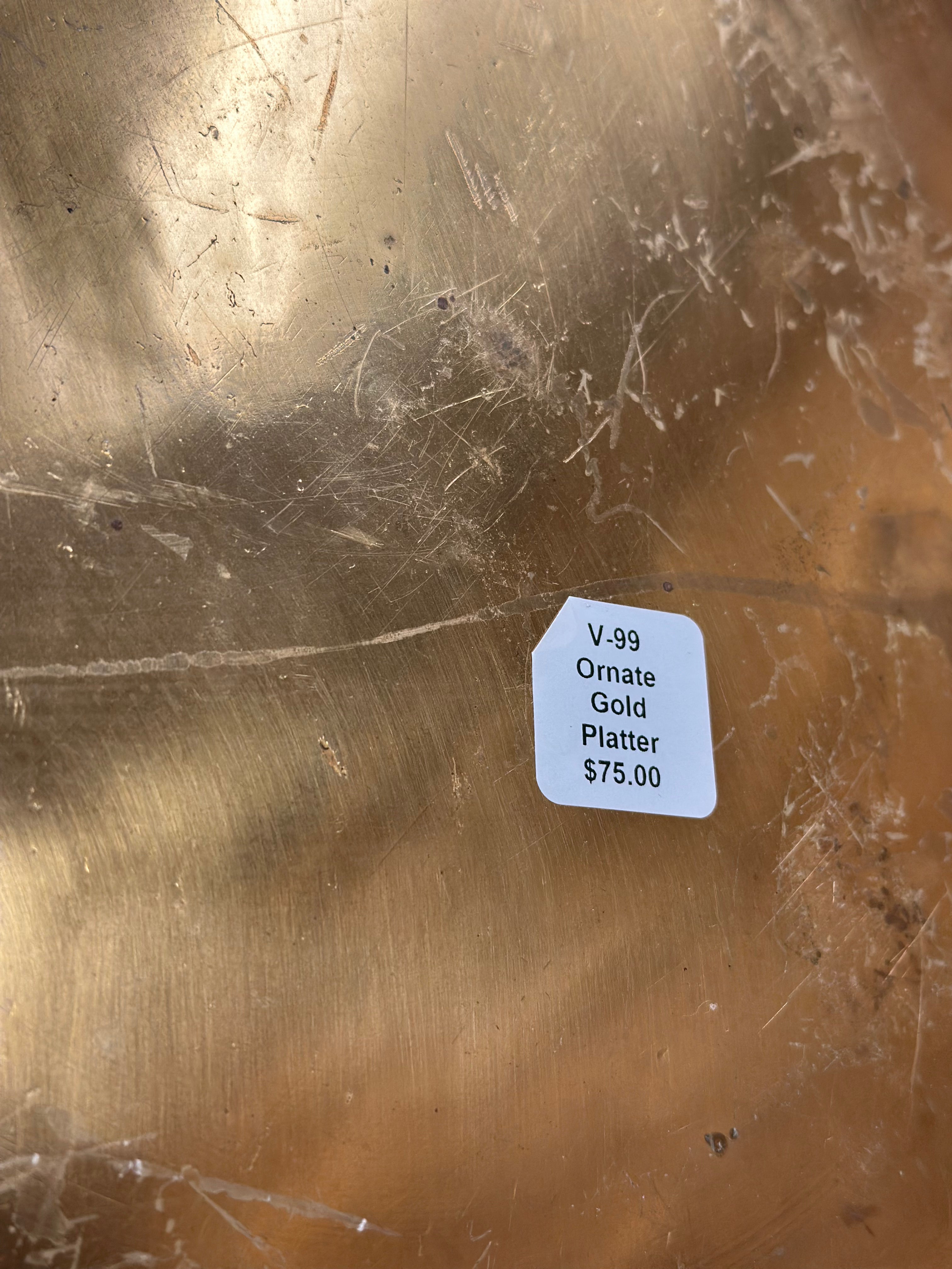 Ornate Brass Gold Platter