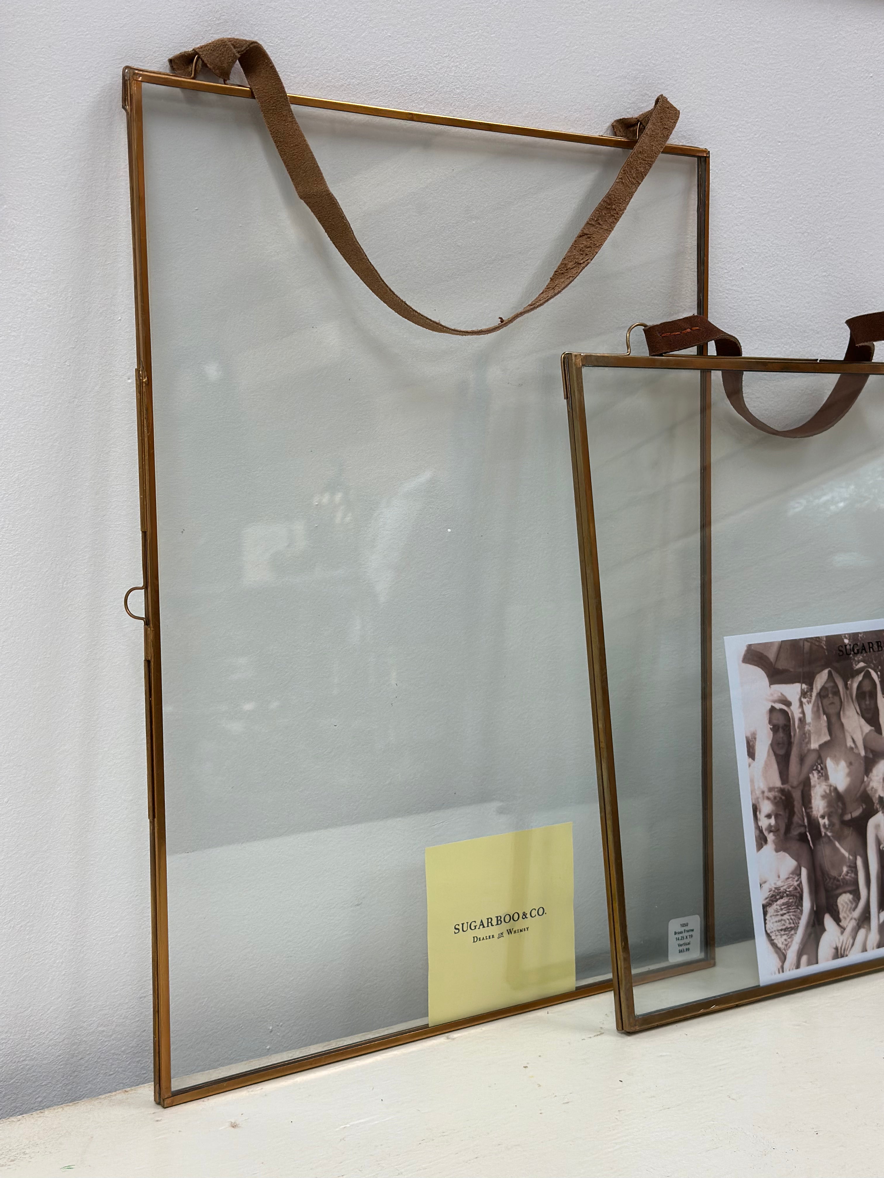 Brass/Leather Hanging Picture Frame