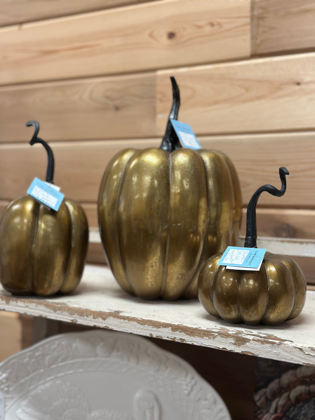 Cast Metal Gold Pumpkin