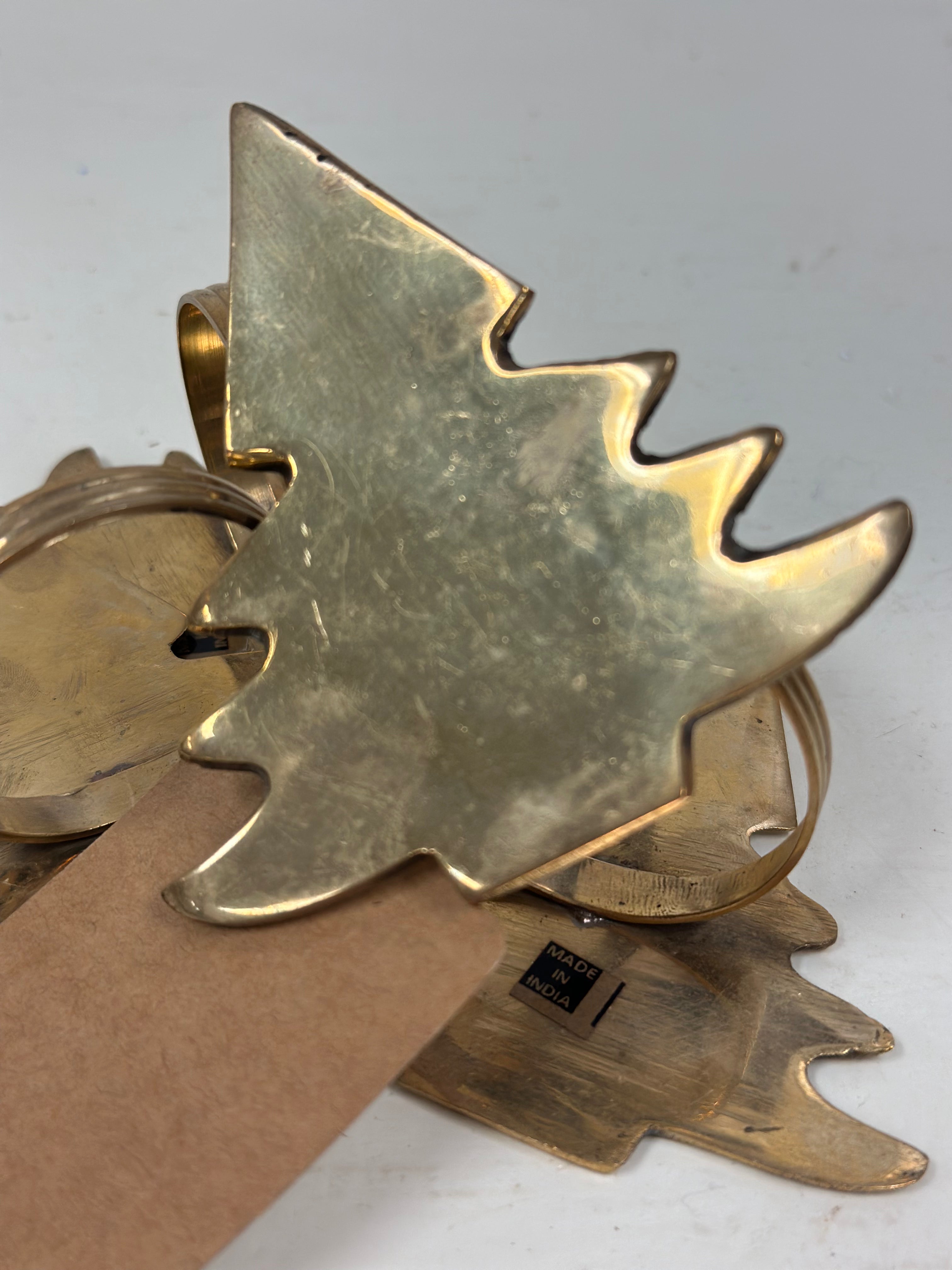 Brass Gold Christmas Tree Napkin Rings (Set of 4)