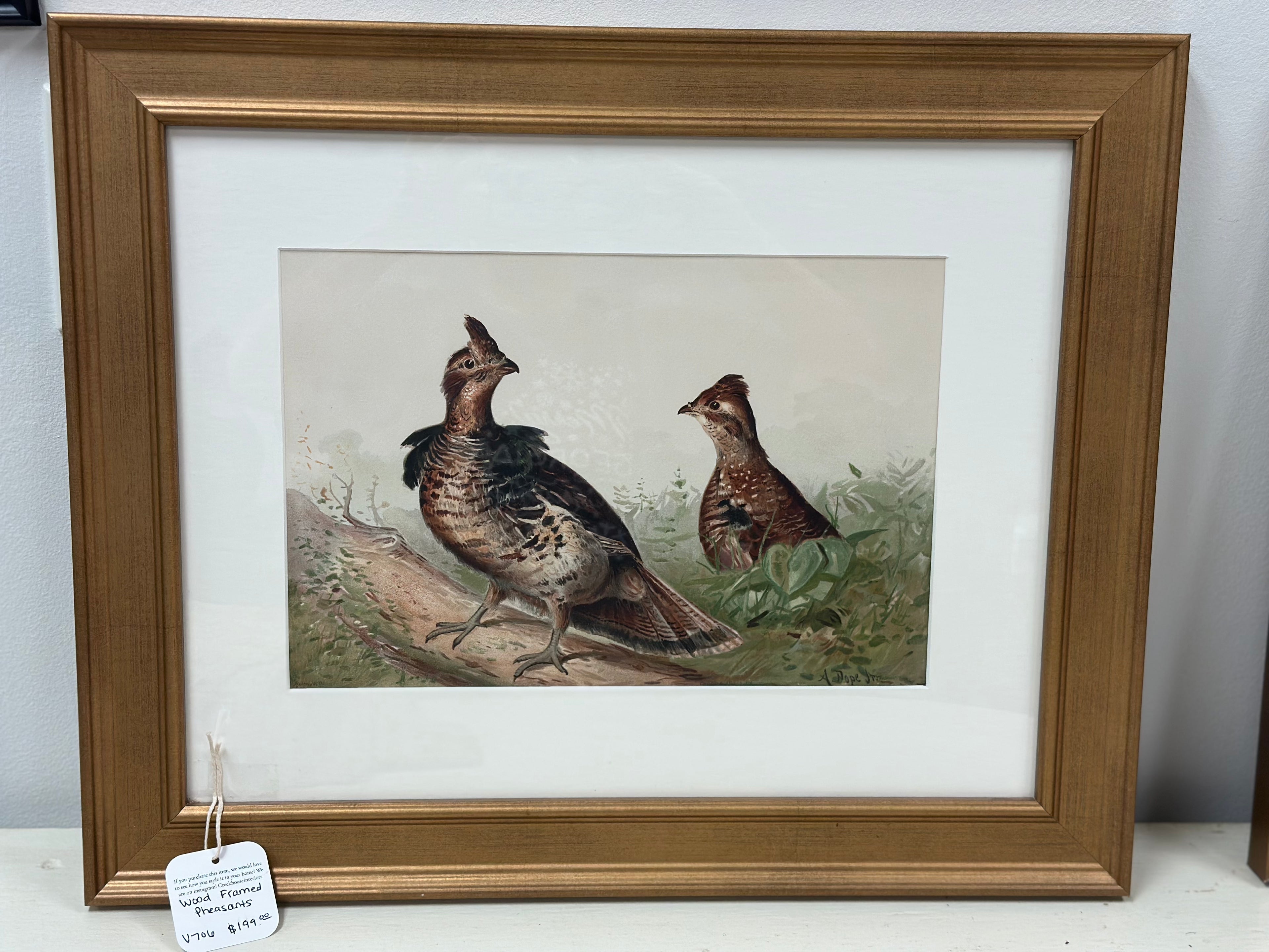 Custom Gold Framed Pheasants