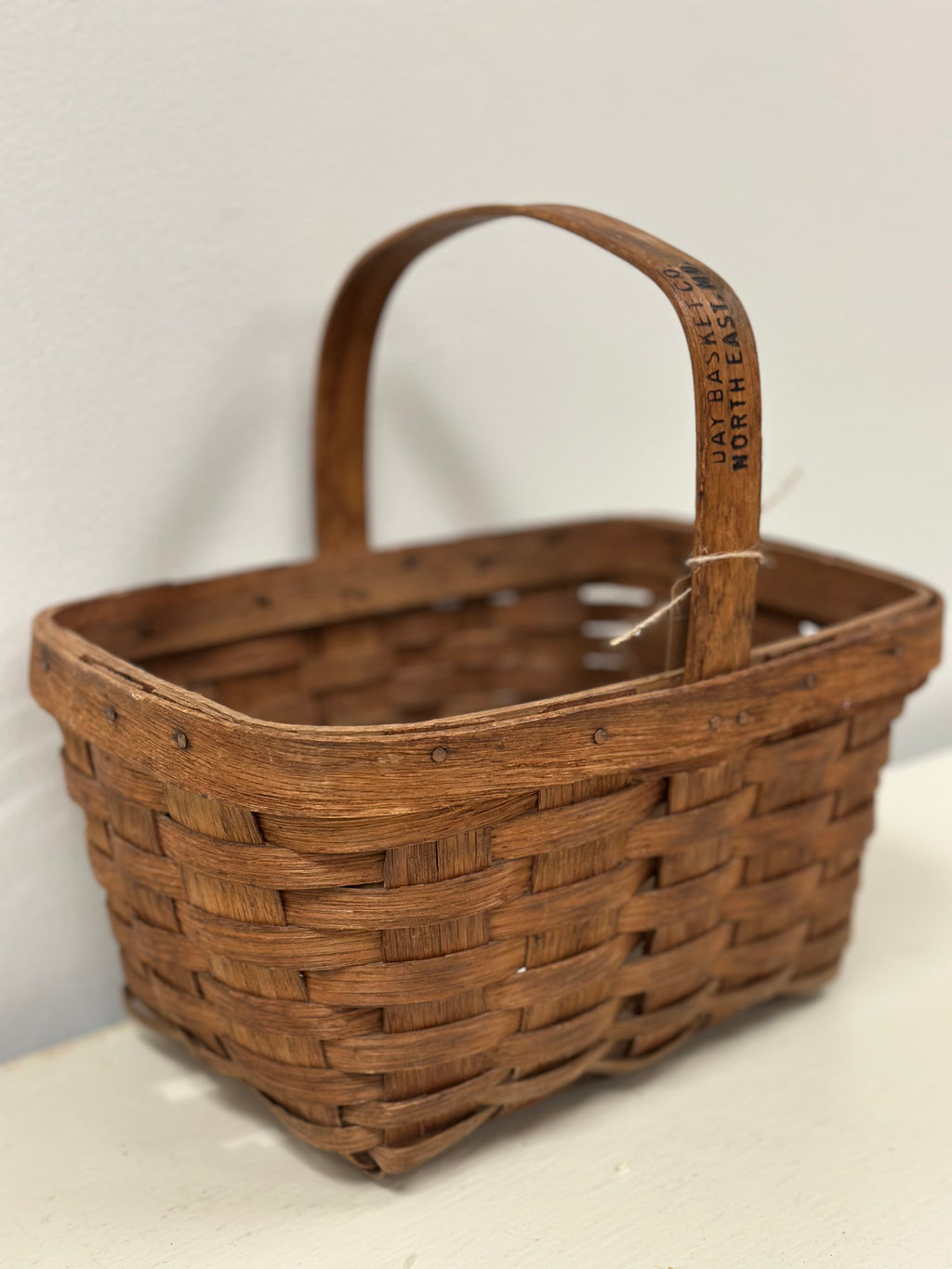 Vintage Oak Splint Basket