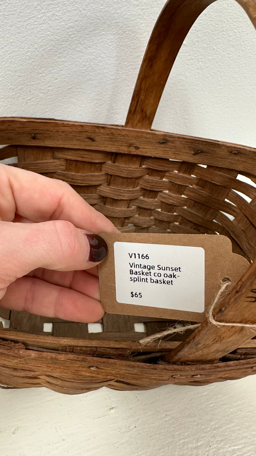 Vintage Oak Splint Basket