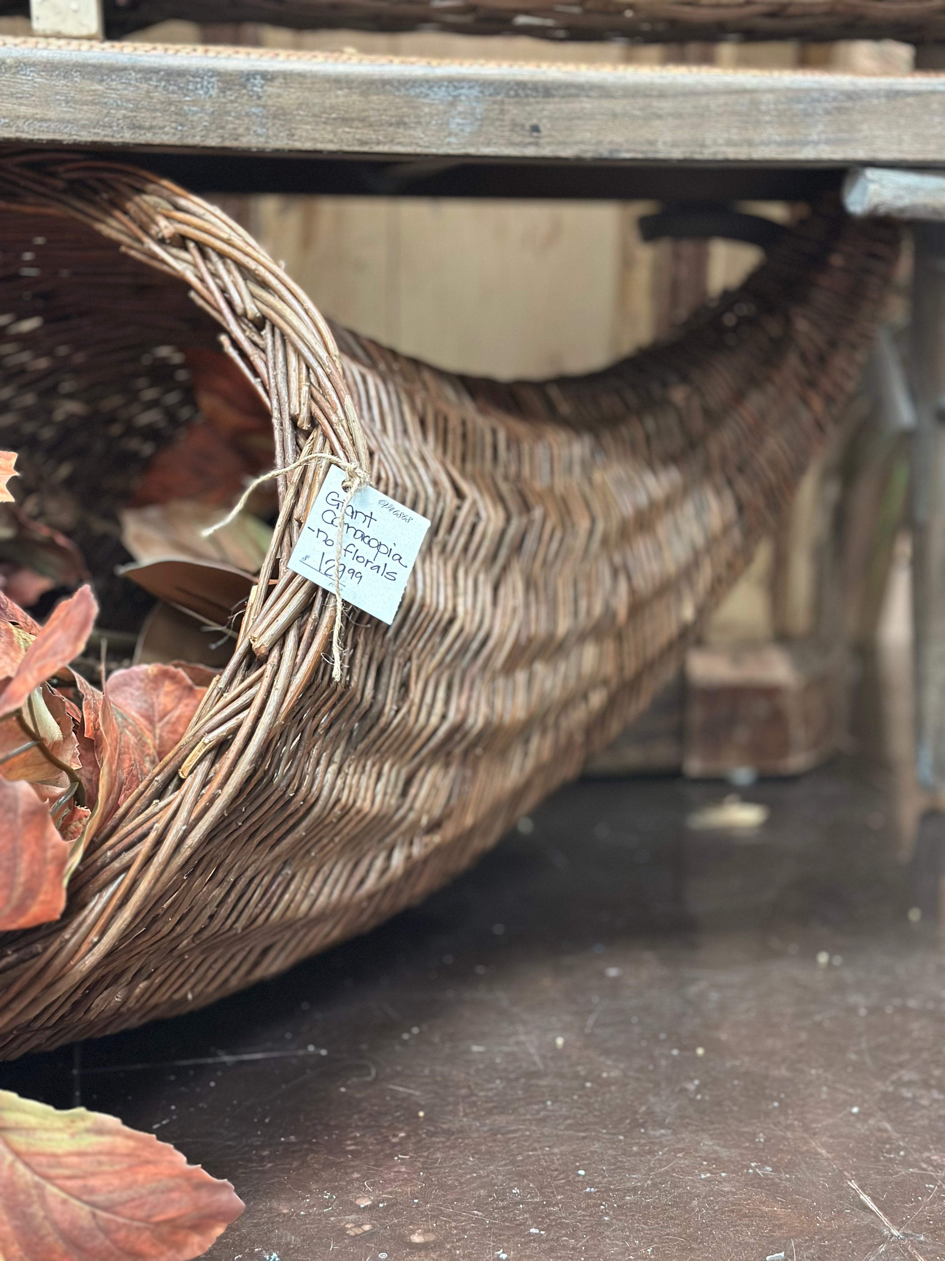 Giant Wicker Cornucopia