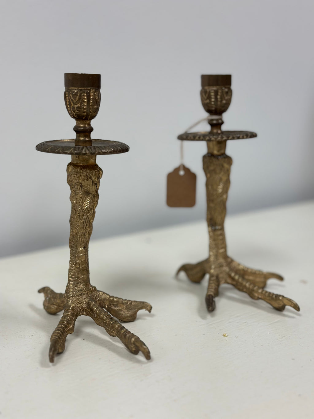 Vintage Maitland Smith Claw Candlesticks (Set of 2)