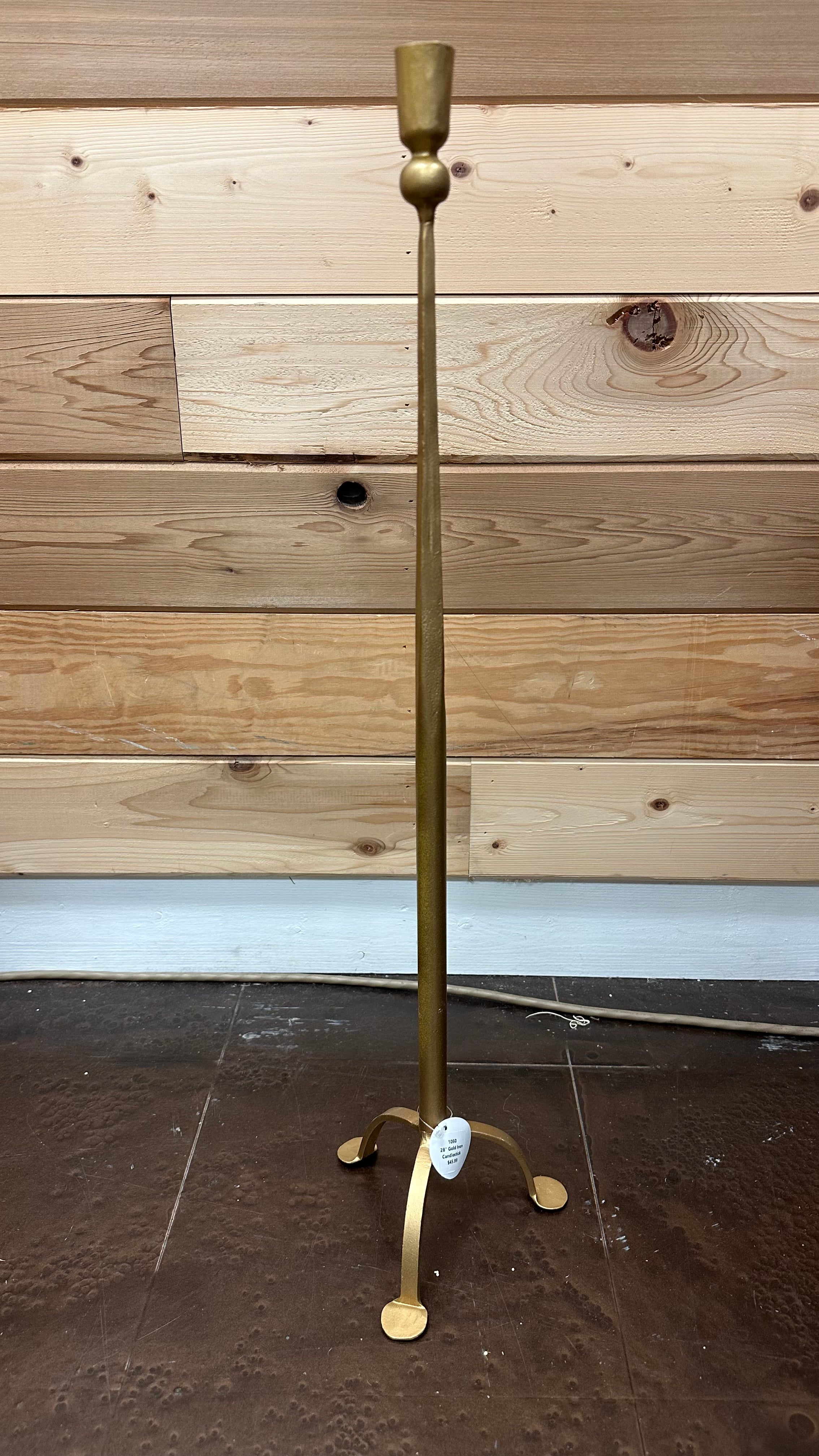 28" Gold Iron Candlestick